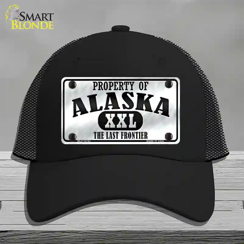 Property Of Alaska Novelty License Plate Hat Mesh / Black