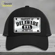 Property Of Delaware Novelty License Plate Hat Mesh / Black