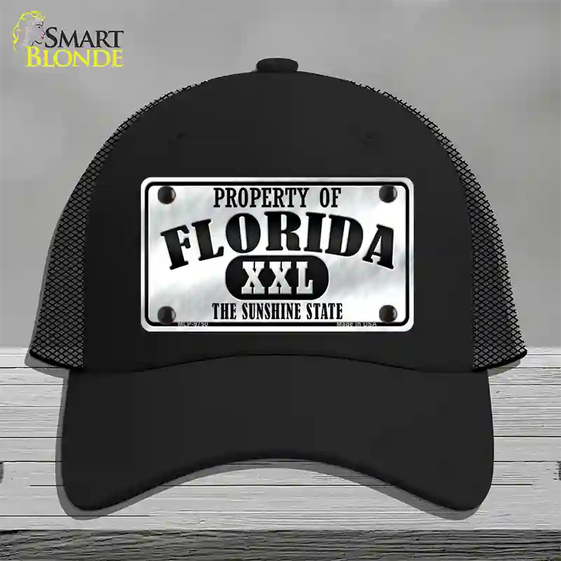 Property Of Florida Novelty License Plate Hat Mesh / Black