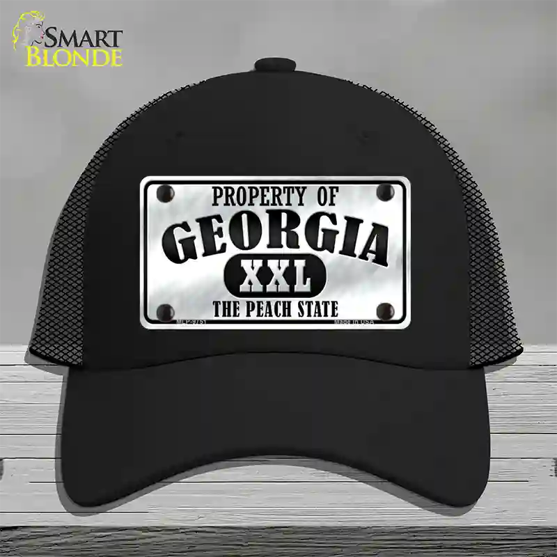 Property Of Georgia Novelty License Plate Hat Mesh / Black