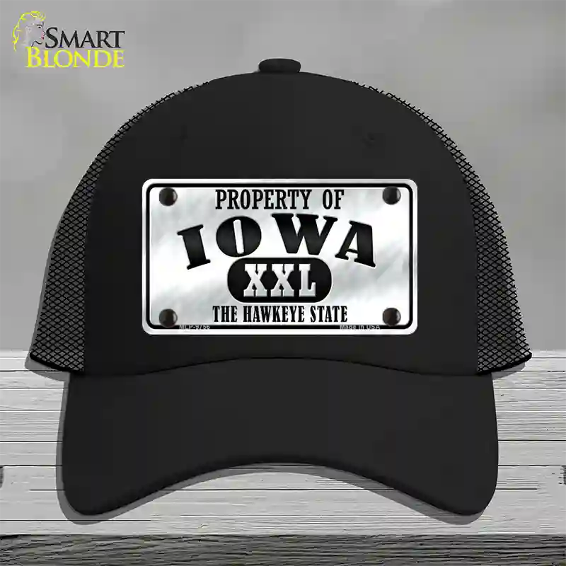 Property Of Iowa Novelty License Plate Hat Mesh / Black