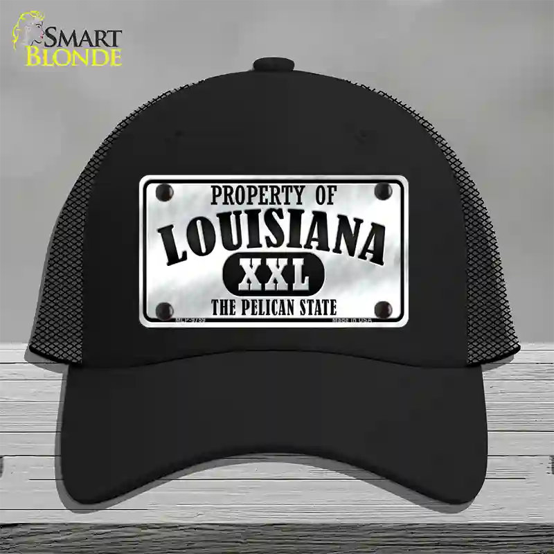 Property Of Louisiana Novelty License Plate Hat Mesh / Black