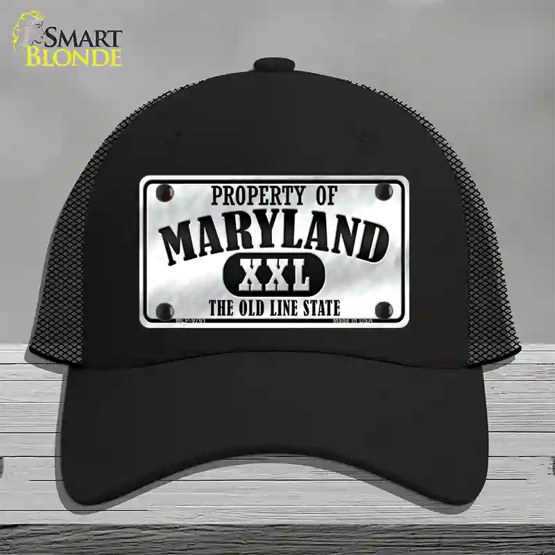 Property Of Maryland Novelty License Plate Hat Mesh / Black