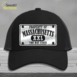 Property Of Massachusetts Novelty License Plate Hat Mesh / Black