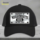 Property Of Massachusetts Novelty License Plate Hat Mesh / Black