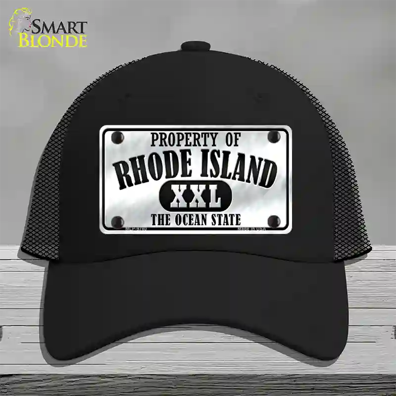 Property Of Rhode Island Novelty License Plate Hat Mesh / Black