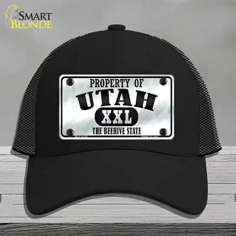 Property Of Utah Novelty License Plate Hat Mesh / Black