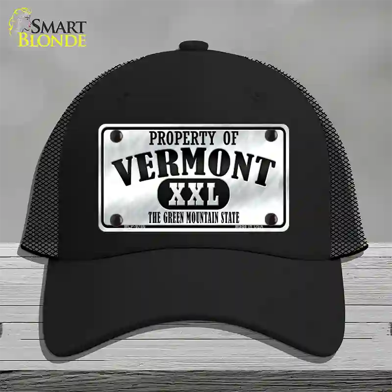 Property Of Vermont Novelty License Plate Hat Mesh / Black