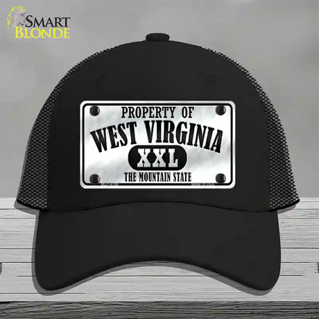 Property Of West Virginia Novelty License Plate Hat Mesh / Black