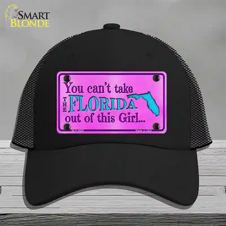 Florida Girl Novelty License Plate Hat Mesh / Black