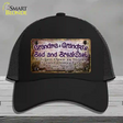 Grandma And Grandpa Bed & Breakfast Novelty License Plate Hat Mesh / Black