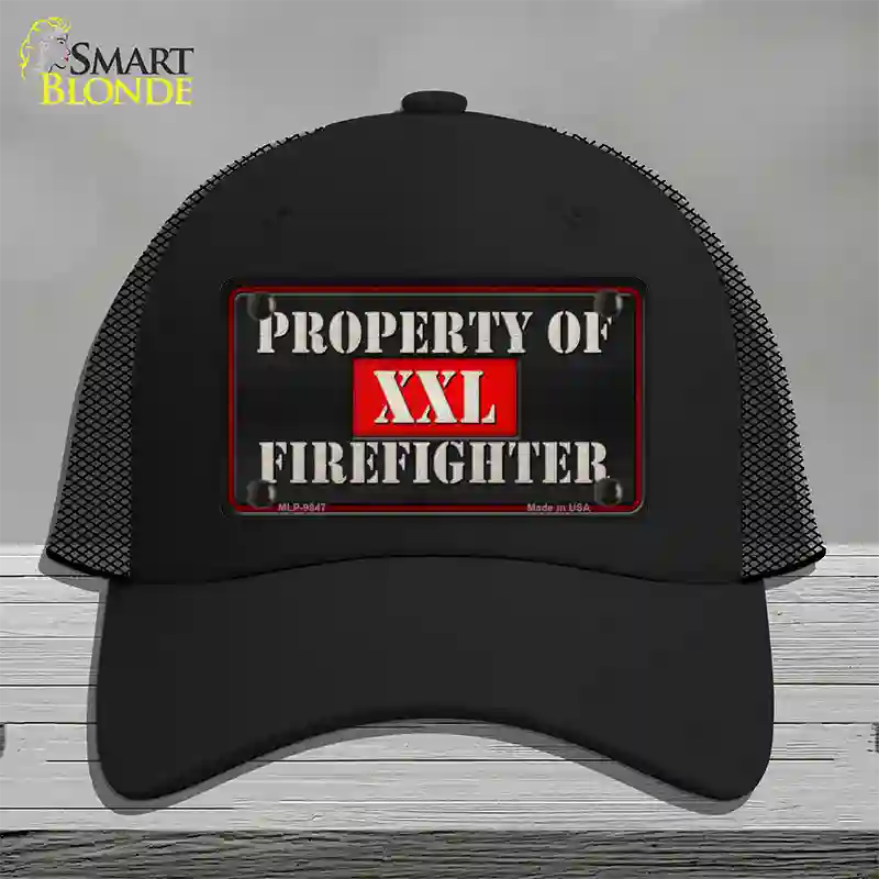 Property Of Firefighter Novelty License Plate Hat Mesh / Black