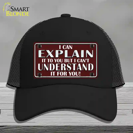 I Can Explain Novelty License Plate Hat Mesh / Black