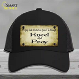 Kneel And Pray Novelty License Plate Hat Mesh / Black