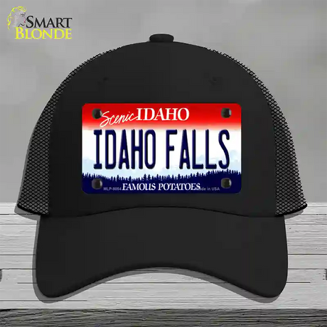 Idaho Falls Idaho Novelty License Plate Hat Mesh / Black