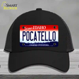 Pocatello Idaho Novelty License Plate Hat Mesh / Black