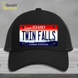 Twin Falls Idaho Novelty License Plate Hat Mesh / Black