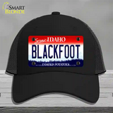 Blackfoot Idaho Novelty License Plate Hat Mesh / Black