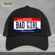 Bad Girl Idaho Novelty License Plate Hat Mesh / Black