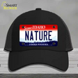 Nature Idaho Novelty License Plate Hat Mesh / Black