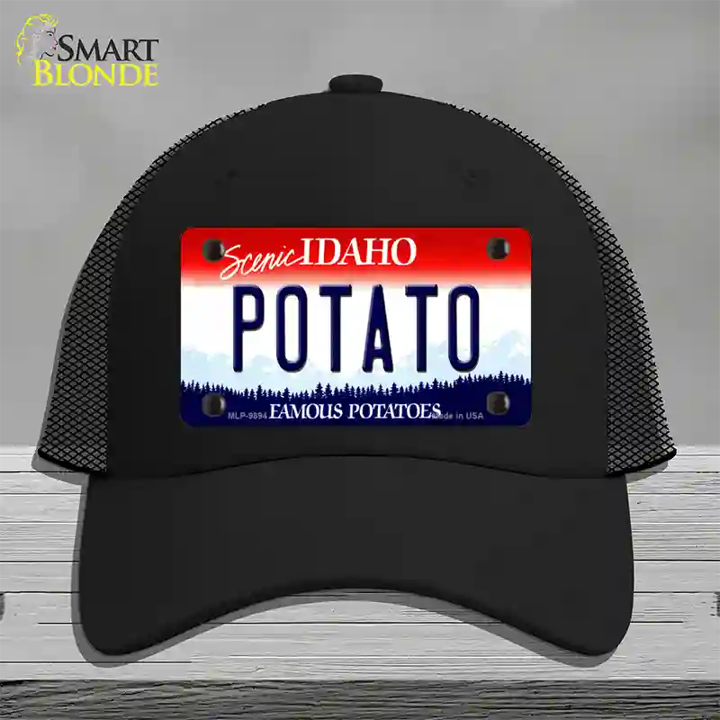 Potato Idaho Novelty License Plate Hat Mesh / Black