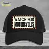 Watch For Motorcycle Novelty License Plate Hat Mesh / Black