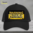 Warning Suck At Parking Novelty License Plate Hat Mesh / Black