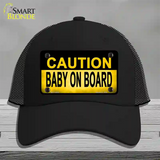 Caution Baby On Board Novelty License Plate Hat Mesh / Black