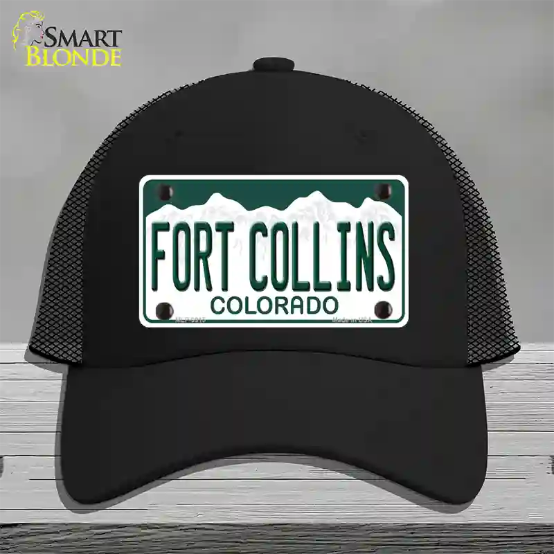 Fort Collins Colorado Novelty License Plate Hat Mesh / Black