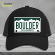 Boulder Colorado Novelty License Plate Hat Mesh / Black