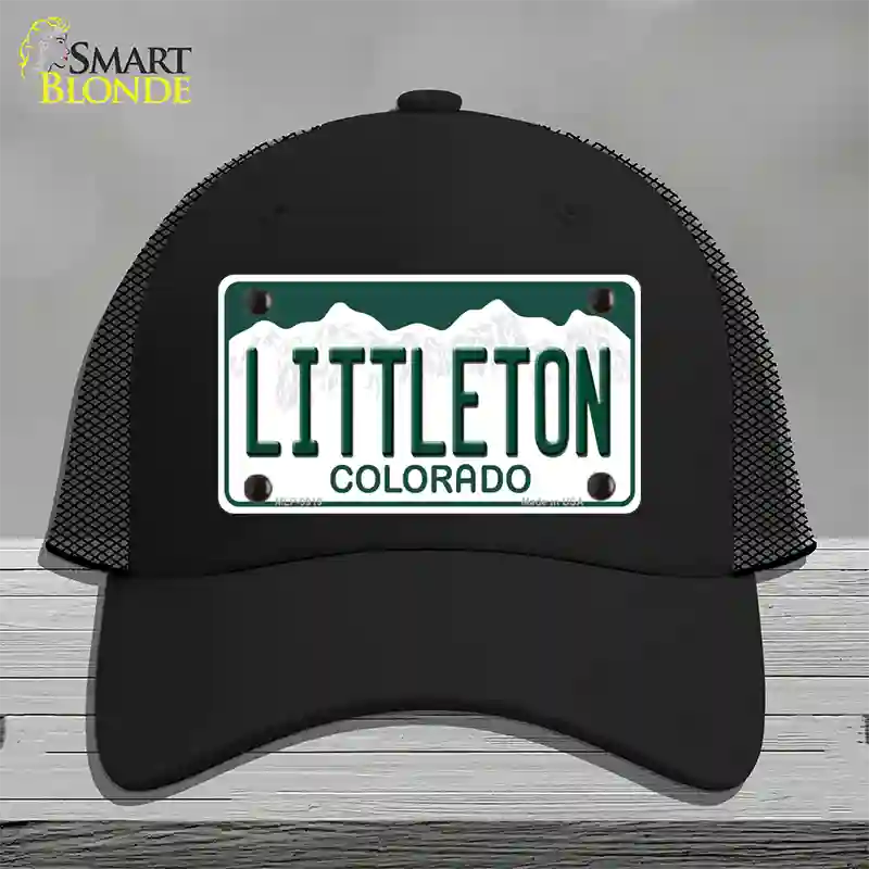 Littleton Colorado Novelty License Plate Hat Mesh / Black