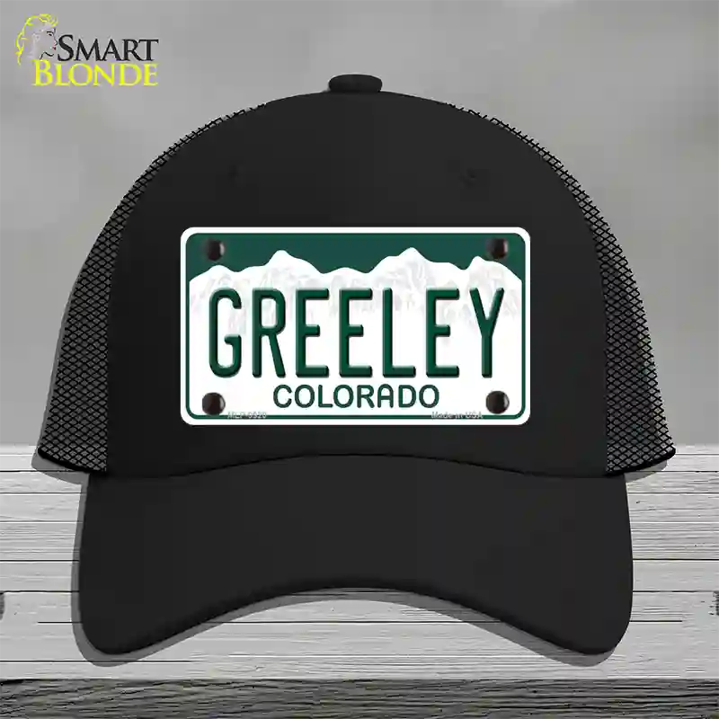 Greeley Colorado Novelty License Plate Hat Mesh / Black