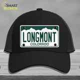 Longmont Colorado Novelty License Plate Hat Mesh / Black