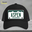 Aspen Colorado Novelty License Plate Hat Mesh / Black