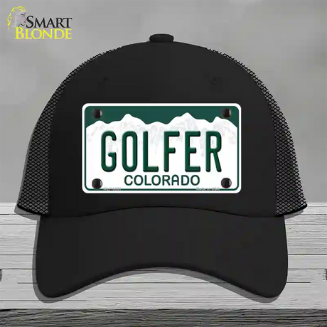 Golfer Colorado Novelty License Plate Hat Mesh / Black