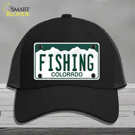 Fishing Colorado Novelty License Plate Hat Mesh / Black