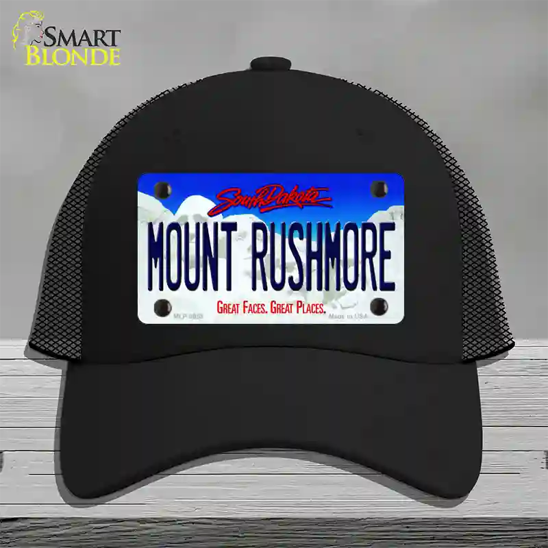 Mount Rushmore South Dakota Novelty License Plate Hat Mesh / Black