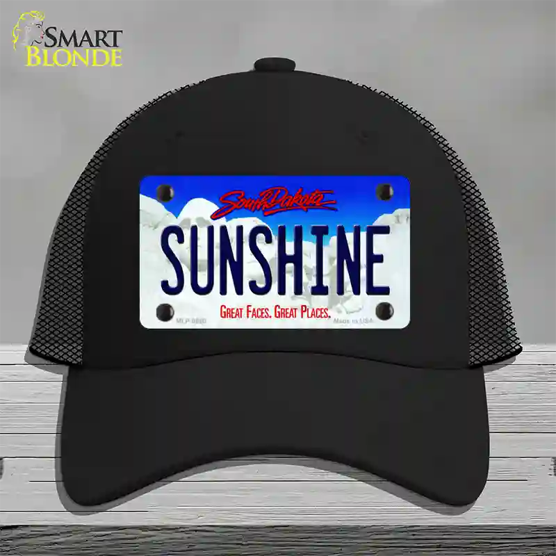 Sunshine South Dakota Novelty License Plate Hat Mesh / Black