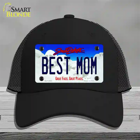 Best Mom South Dakota Novelty License Plate Hat Mesh / Black