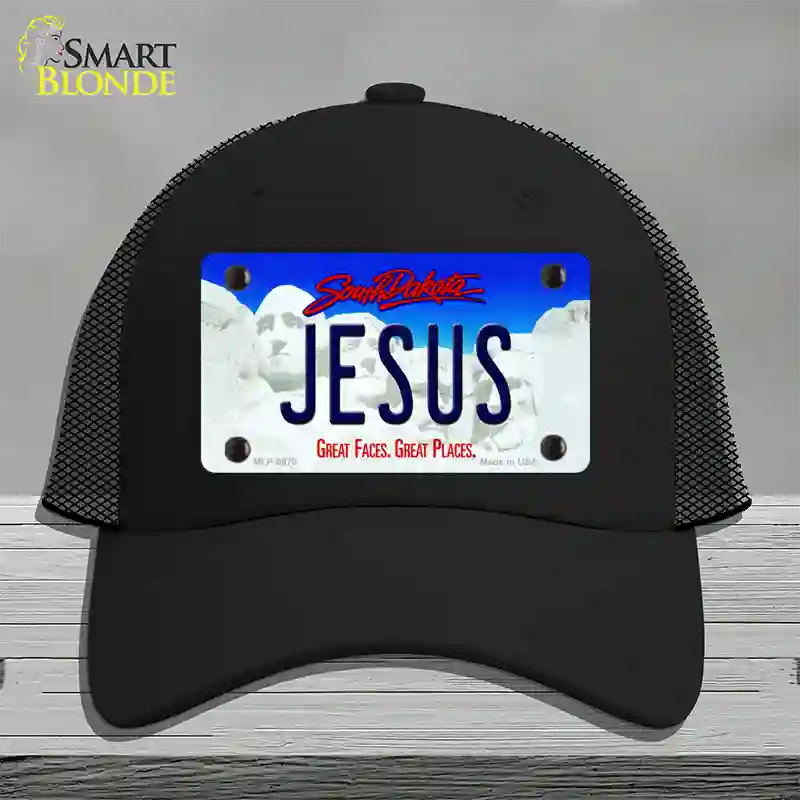 Jesus South Dakota Novelty License Plate Hat Mesh / Black