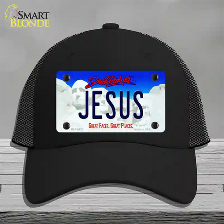 Jesus South Dakota Novelty License Plate Hat Mesh / Black