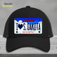 I Love South Dakota Novelty License Plate Hat Mesh / Black