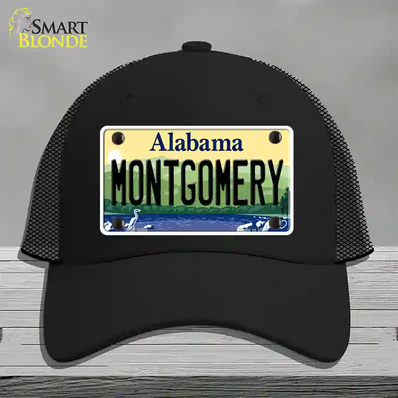 Montgomery Alabama Novelty License Plate Hat Mesh / Black