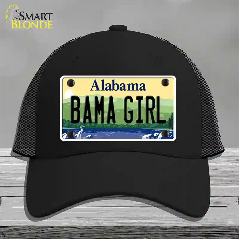 Bama Girl Alabama Novelty License Plate Hat Mesh / Black