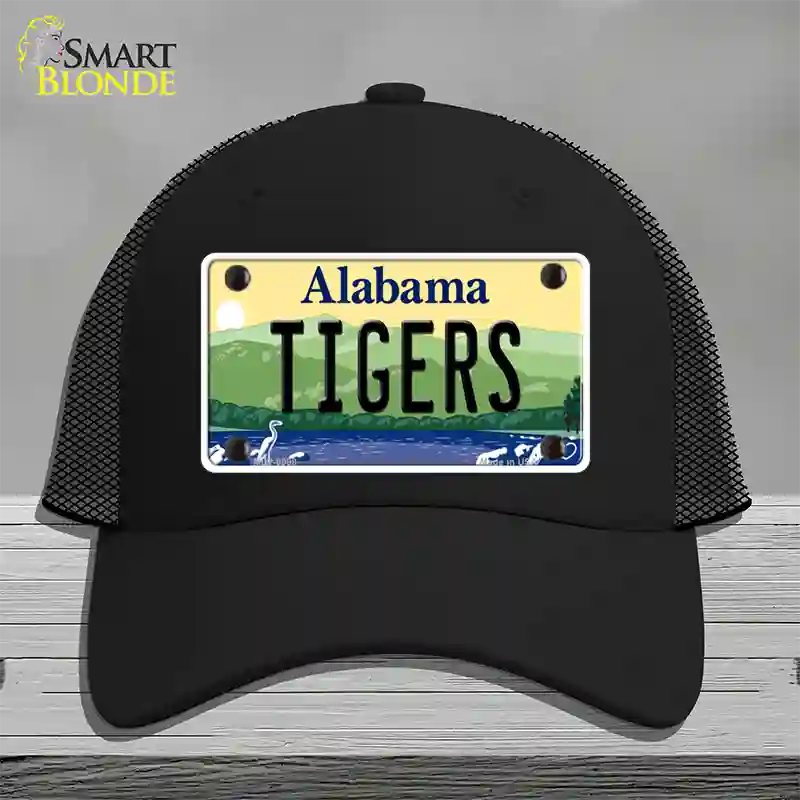 Tigers Alabama Novelty License Plate Hat Mesh / Black