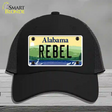 Rebel Alabama Novelty License Plate Hat Mesh / Black