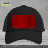 Red Metallic Solid Novelty License Plate Hat Mesh / Black