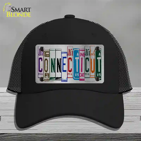 Connecticut License Plate Art Novelty License Plate Hat Mesh / Black