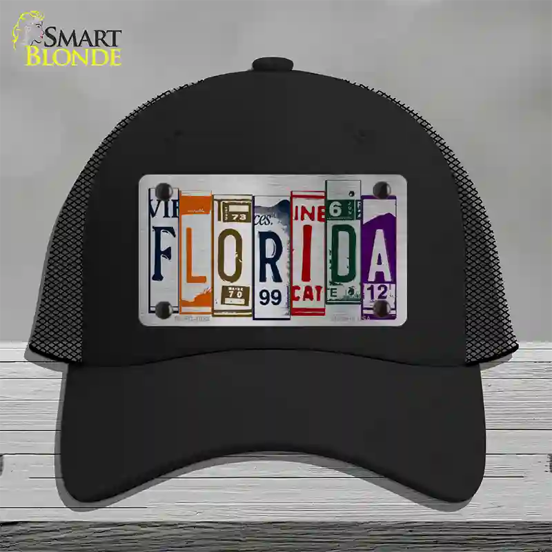 Florida License Plate Art Novelty License Plate Hat Mesh / Black