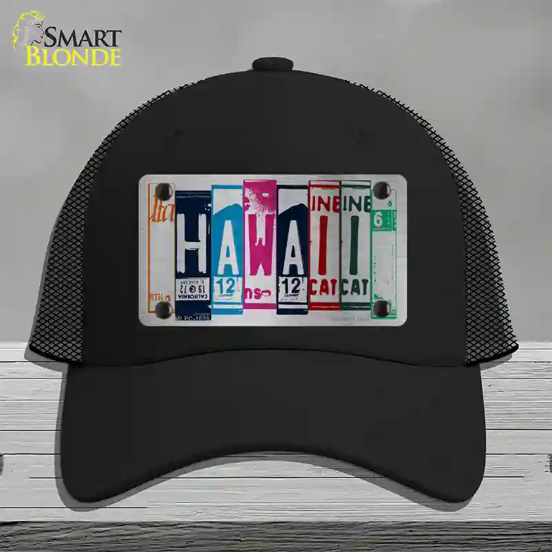 Hawaii License Plate Art Novelty License Plate Hat Mesh / Black